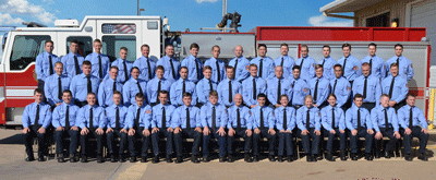 Online firefighter recruit class photo