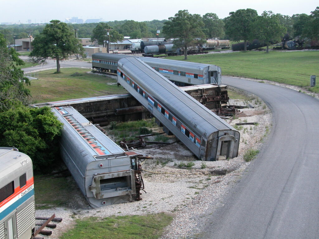 Derailed train structure at Disaster City
